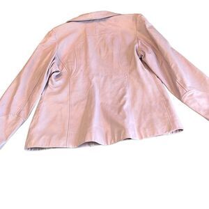Maxima Wilsons Women's   Pastel Pink Button Up Leather Jacket Large